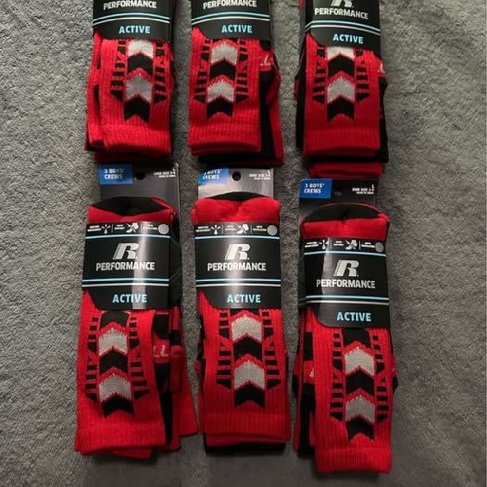 NEW Russell Performance Active Boys’ Moisture Management Crew Socks